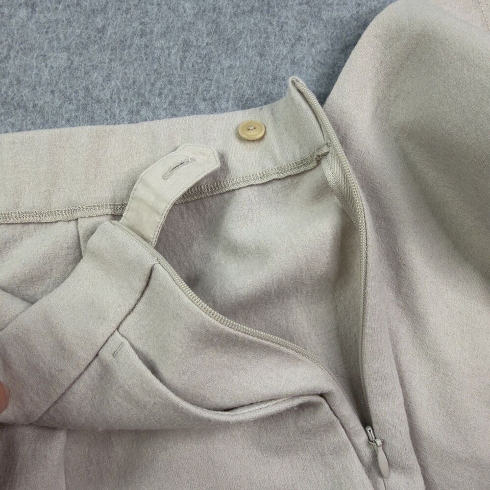 Eileen Fisher Wool Wide Leg Pants Large Ivory Elastic Waist Capsule Minimalist - Picture 12 of 16
